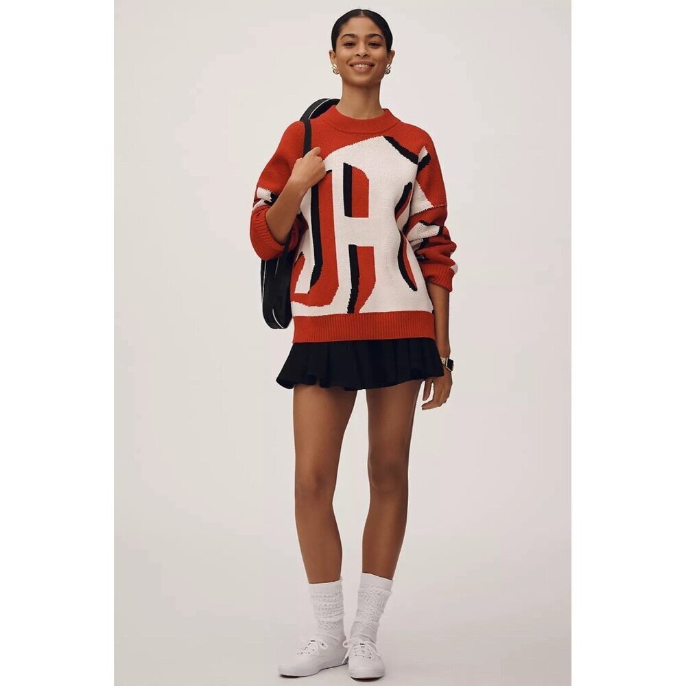 NWT Size M - Anthropologie Oversized Graphic Monogram Sweater (NWT US$ 158)